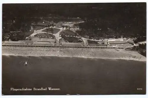 Foto Ak Fliegeraufnahme Strandbad Wannsee Berlin um 1935