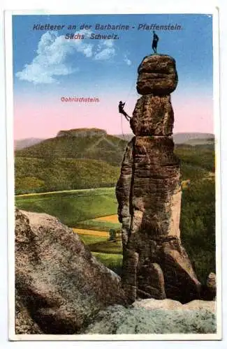 Ak Kletterer an der Barbarine Pfaffenstein Sächsische Schweiz 1942