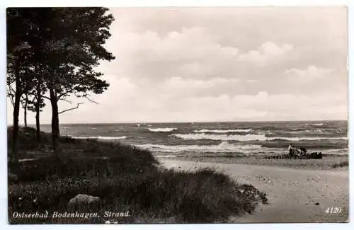 Echtfoto Ak Ostseebad Bodenhagen Strand Bagicz Pommern