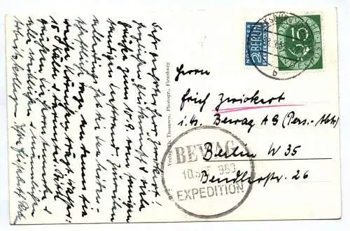 Ak Ostseebad Glücksburg BEWAG Expedition Stempel 1958 Schiffe