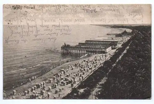 Ak Kolberg Strand Pommern 1924