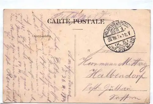 Ak Flugzeug Camp de Sissonne Aisne Biplan Farman Doppeldecker 1914 Feldpost