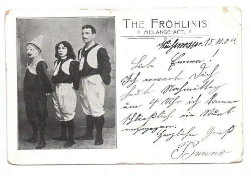 Ak The Fröhlinis Melange Act Zirkus Circus Harlekin Clown 1904