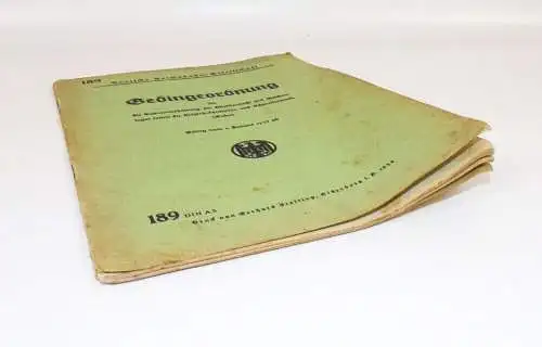 Gedingeordnung für Bahnunterhaltung Oberbaustofflager Weichenlager 1935