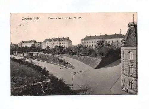 Ak Zwickau in Sachsen Kaserne des 9. Infanterie Regiments 1913 No. 133