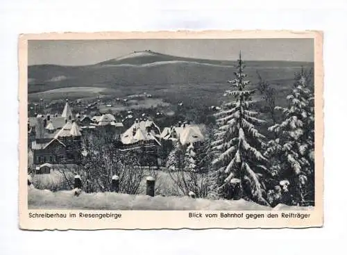 Ak Schreiberhau im Riesengebirge Blick vom Bahnhof gegen den Reifträger