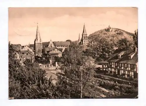 Foto Ak Wernigerode Harz Westerntor mit Blick zum Schloß 1966