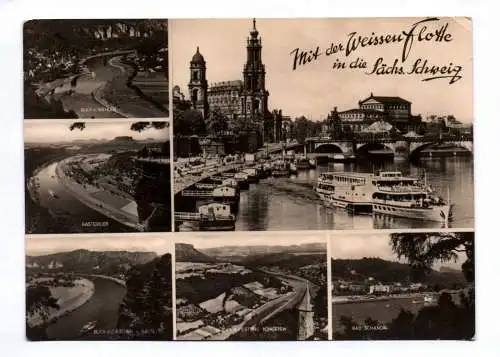 Ak Mit der weissen Flotte in die Sächsische Schweiz Wehlen Basteiblick 1967