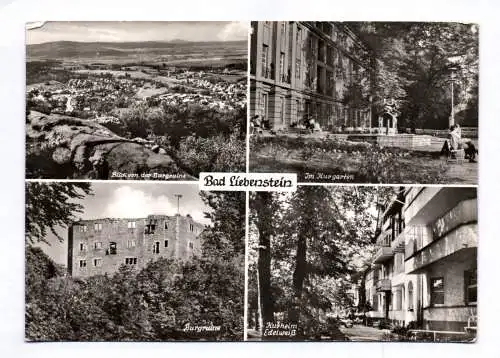 Ak Bad Liebenstein Blick von der Burgruine 1980 Im Kurgarten