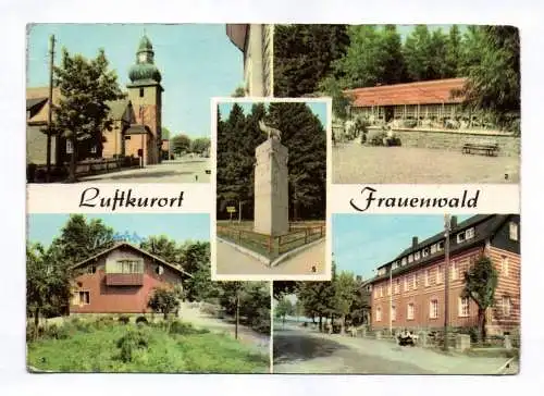 Ak Luftkurort Frauenwald Thüringen 1967 An der Kirche Waldcafe Milchbar