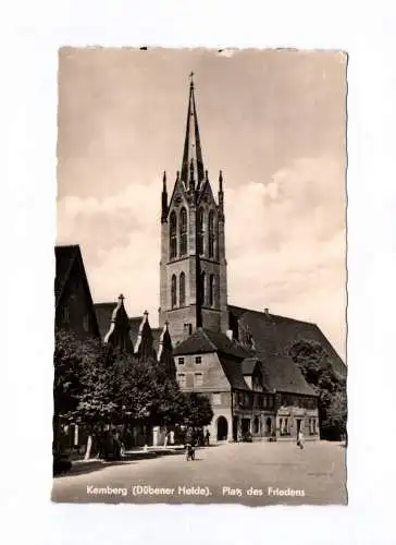 Foto Ak Kemberg Dübener Heide Platz des Friedens 1960 Kirche