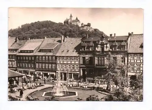 Foto Ak Wernigerode Harz Blick auf den Nicolaiplatz 1975 Brunnen