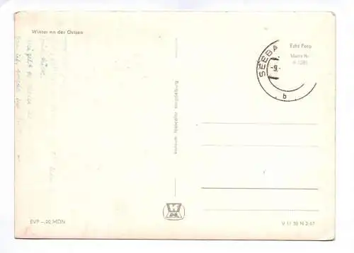 Foto Ak Winter an der Ostsee 1967 Boot ZID-005 auf am Strand