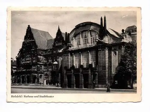 Foto Ak Bielefeld Rathaus und Stadttheater