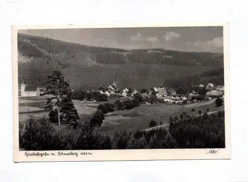 Ak Bischofsgrün mit Schneeberg 1956