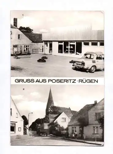 Ak Gruß aus Poseritz Rügen 1977 Kirche
