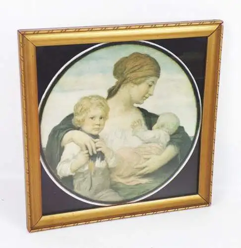 Alter Druck Mutterliebe Mutter mit Kindern Bilderrahmen 