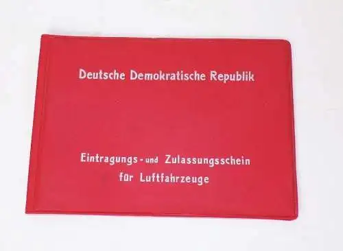 Mappe DDR Eintragungsschein Zulassung Schein für Luftfahrzeuge LSK NVA leer