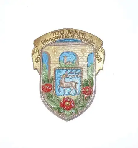Altes Abzeichen 700 Jahre Blumenstadt Sebnitz 1951 