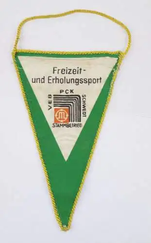 Schwedt DDR Wimpel Freizeit und Erholungssport VEB PCK Schwedt Stammbetrieb