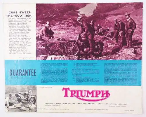 Triumph Motorrad Prospekt 1959 motorcycle Oldtimer 