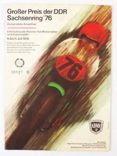 Großer Preis der DDR Hohenstein Ernstthal 1976 Motorsport Programm