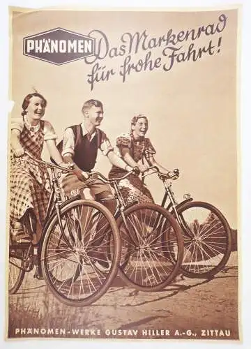 Phänomen Fahrrad Zittau Werbeblatt 1938 Reklame Sammler bicycle