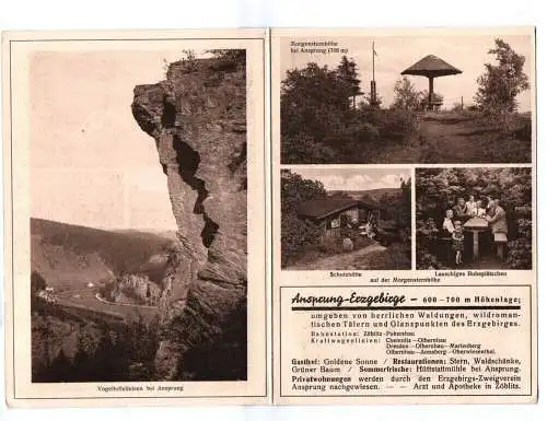 Drucksache Ansprung Erzgebirge 1932 Klappkarte