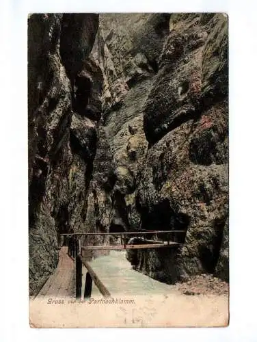 Ak Gruss von der Partnachklamm Garmisch Partenkirchen