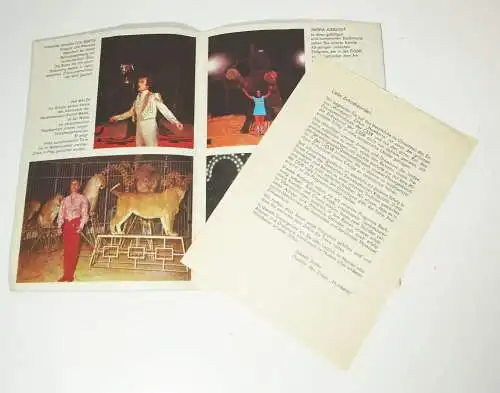 Prospekt Zirkus Humberto Programm 1980er (H1