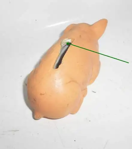 Altes Sparschwein aus Gips Old Sparbüchse Notgroschen Deko Vintage 