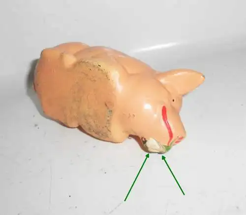 Altes Sparschwein aus Gips Old Sparbüchse Notgroschen Deko Vintage 