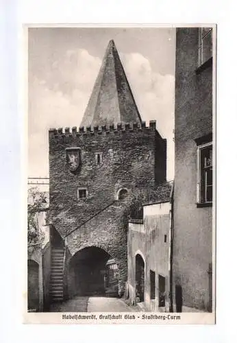 Foto Ak Habelschwerdt Grafschaft Glatz Stadtberg Turm Schlesien