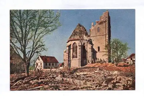 Ak Kirche Ammerzweiler Ober Elsaß 1 Wk Soldaten