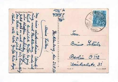 Ak Stecklenberg Harz 1954