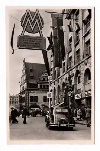 Foto Ak Messestadt Leipzig Messehaus Handelshof 1954