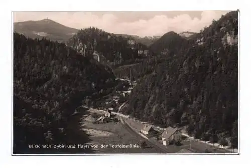 Foto Ak Blick nach Oybin und Hayn von der Teufelsmühle