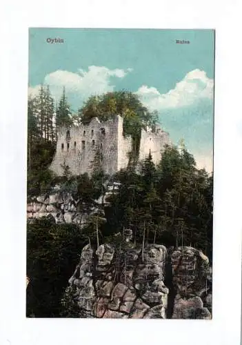 Künstler Ak Oybin Ruine Burg 1912 Berg