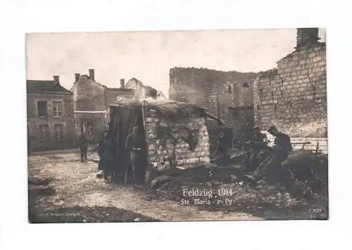 Ak Feldzug 1914 Sainte-Marie-à-Py Frankreich 1 Wk