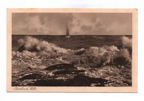 Ak Brechende Welle Seebad Horst 1925 Niechorze Polen