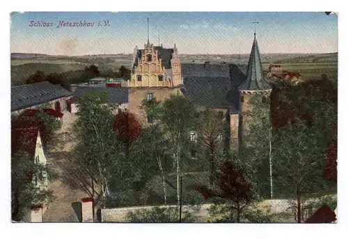 Künstler Ak Schloss Netzschkau im Vogtland