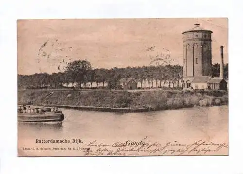 Künstler Ak Rotterdamsche Dijk 1901 Boot Turm