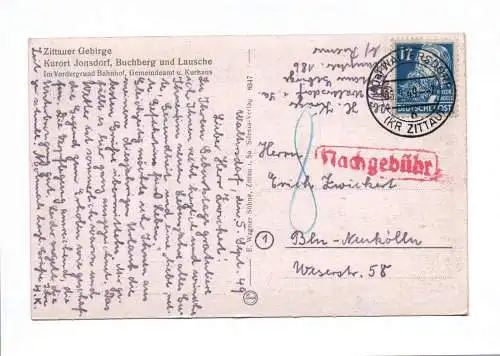 Ak Kurort Jonsdorf Zittauer Gebirge Buchberg und Lausche 1949