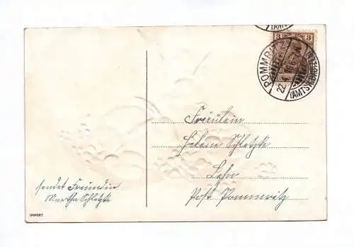 Künstler Ak Fröhliche Ostern 1916 Hasen mit Küken Blumenzweige