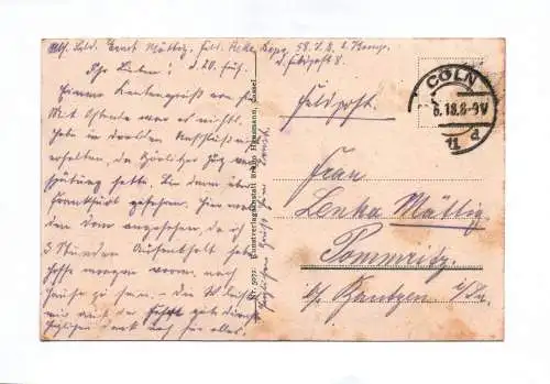 Künstler Ak Köln am Rhein Abendstimmung 1918 Feldpost