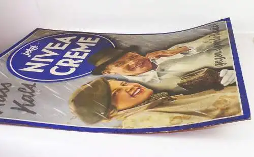 Altes NIVEA Pappschild gegen spröde Haut Nivea Creme 1930er Reklame Sammler