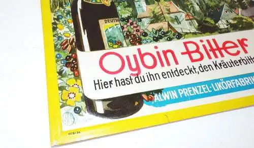 Altes Pappschild Zittau Oybin Bitter Alwin Prenzel Likör Fabrik Sachsen um 1930