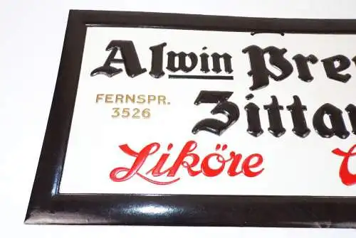 Altes Reklame Pappschild Alwin Prenzel Likö  Wein Fabrik Zittau