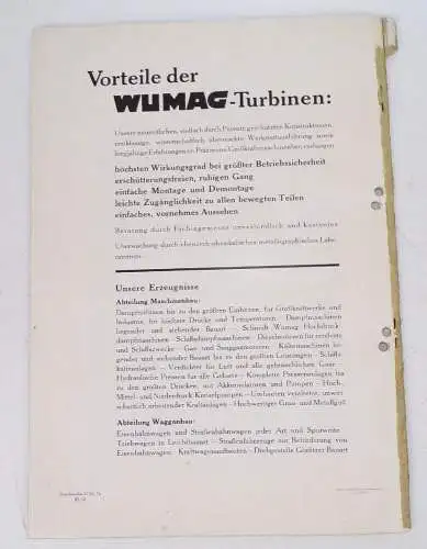 Wumag Görlitz Dampf Turbinen Dieselmotoren um 1933 Konvolut