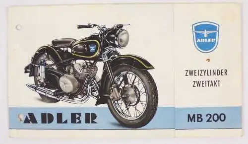 Adler MB200 Motorrad Zweizylinder Zweitakt Oldtimer